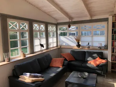 Ein Sitzbereich in der Unterkunft Ferienhaus Becker