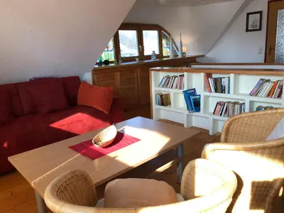 Ein Sitzbereich in der Unterkunft Ferienhaus Becker