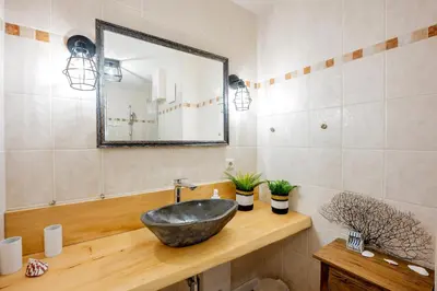 Ein Badezimmer in der Unterkunft Zur Meeresmuschel Nr.10