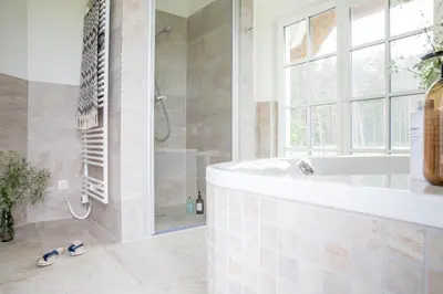 Ein Badezimmer in der Unterkunft Ferienhaus Haubenlerche 14