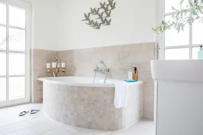 Ein Badezimmer in der Unterkunft Ferienhaus Haubenlerche 14