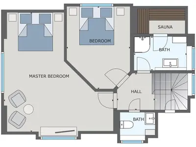 Grundriss der Unterkunft Ferienhaus Haubenlerche 14