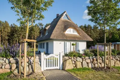 Ein Garten an der Unterkunft Ferienhaus Haubenlerche 16