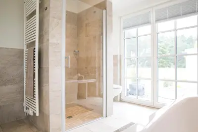 Ein Badezimmer in der Unterkunft Ferienhaus Haubenlerche 16
