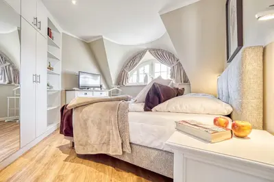 Ein Bett oder Betten in einem Zimmer der Unterkunft Ferienhaus Haubenlerche 20