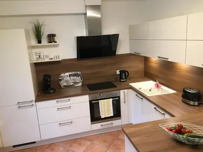 Küche/Küchenzeile in der Unterkunft Haus Hugo Zingst