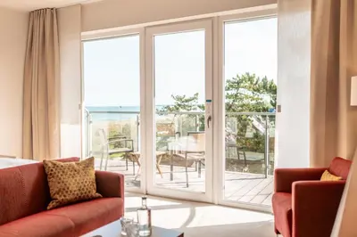 Ein Sitzbereich in der Unterkunft THE GRAND Ahrenshoop