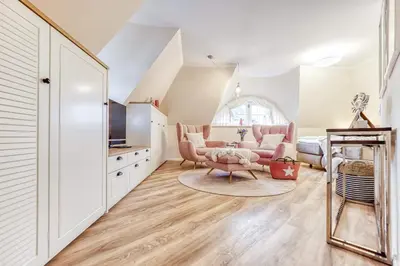 Ein Bett oder Betten in einem Zimmer der Unterkunft Ferienhaus Haubenlerche 27
