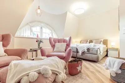 Ein Bett oder Betten in einem Zimmer der Unterkunft Ferienhaus Haubenlerche 27