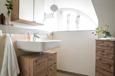 Ein Badezimmer in der Unterkunft Ferienhaus Haubenlerche 32