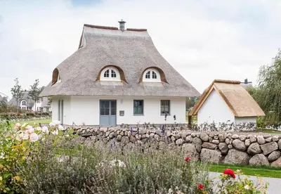 Ein Garten an der Unterkunft Ferienhaus Haubenlerche 40