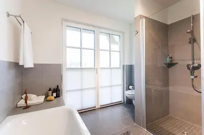 Ein Badezimmer in der Unterkunft Ferienhaus Haubenlerche 40