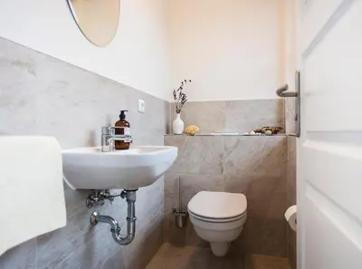 Ein Badezimmer in der Unterkunft Ferienhaus Schilfrohrsaenger 18