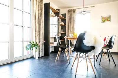 Ein Sitzbereich in der Unterkunft Ferienhaus Schilfrohrsaenger 26
