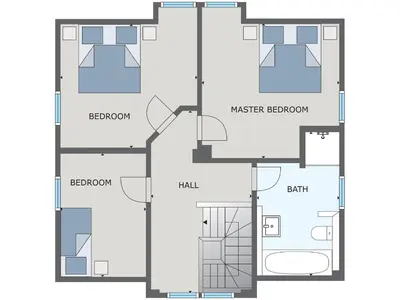 Grundriss der Unterkunft Ferienhaus Schilfrohrsaenger 48