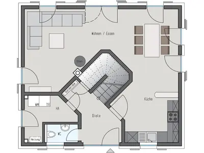 Grundriss der Unterkunft Ferienhaus Schilfrohrsaenger 54
