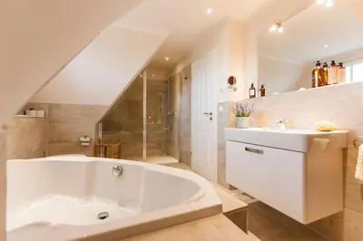 Ein Badezimmer in der Unterkunft Ferienhaus Seeschwalbe 37