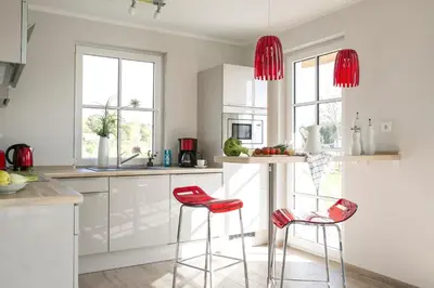 Küche/Küchenzeile in der Unterkunft Ferienhaus Seeschwalbe 55