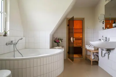 Ein Badezimmer in der Unterkunft Ferienhaus Seeschwalbe 60