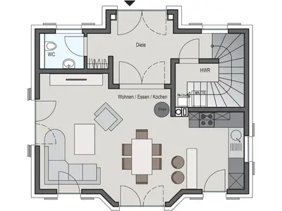 Grundriss der Unterkunft Ferienhaus Seeschwalbe 44