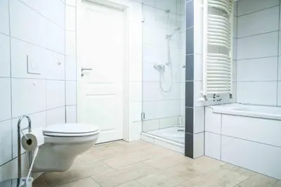 Ein Badezimmer in der Unterkunft Hexenhaus Prerow - Ausguck