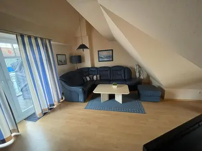 Ein Sitzbereich in der Unterkunft FeWo am alten Hafen - Zingst Ostseebad