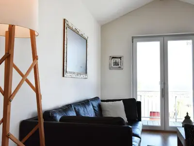 Ein Sitzbereich in der Unterkunft Exklusive Panoramawohnung in Barth