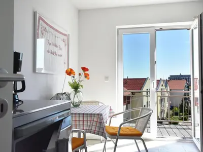 Ein Balkon oder eine Terrasse in der Unterkunft Exklusive Panoramawohnung in Barth