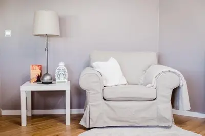 Ein Sitzbereich in der Unterkunft Ferienwohnung Sonnenblick
