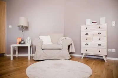 Ein Sitzbereich in der Unterkunft Ferienwohnung Sonnenblick