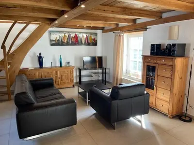 Ein Sitzbereich in der Unterkunft Ferienhaus Becker II