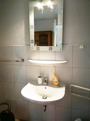 Ein Badezimmer in der Unterkunft Gartenblick