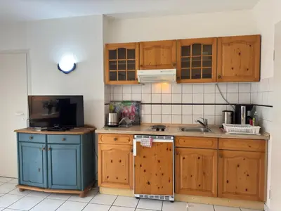 Küche/Küchenzeile in der Unterkunft Ferienwohnung in Zingst mit Terrasse