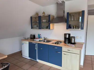Küche/Küchenzeile in der Unterkunft Wohnung mit Balkon-nur 500 Meter zum Strand