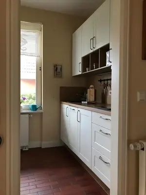Küche/Küchenzeile in der Unterkunft Ferienwohnung Seebrise