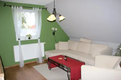 Ein Sitzbereich in der Unterkunft Ferienwohnung Morgensonne