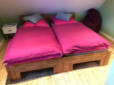 Ein Bett oder Betten in einem Zimmer der Unterkunft Ferienhaus Barti