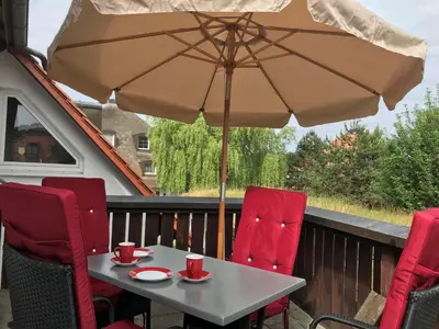 Ein Balkon oder eine Terrasse in der Unterkunft Resi F7
