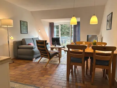 Ein Sitzbereich in der Unterkunft Gästehaus Whg 9