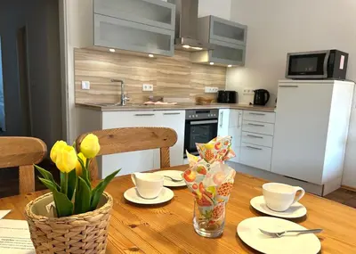 Küche/Küchenzeile in der Unterkunft Gästehaus Whg 9