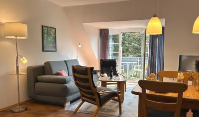 Ein Sitzbereich in der Unterkunft Gästehaus Whg 9