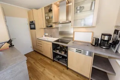 Küche/Küchenzeile in der Unterkunft Premiumhaus Bodden und Mehr-Brise