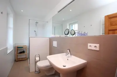 Ein Badezimmer in der Unterkunft Gästehaus Schimmel´s