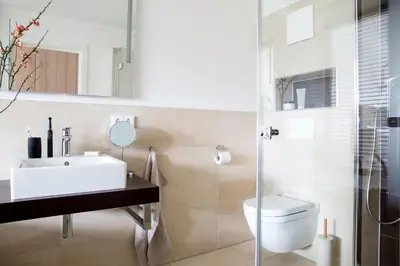 Ein Badezimmer in der Unterkunft Ferienwohnung Düne 2.2