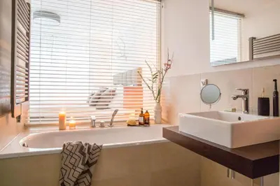 Ein Badezimmer in der Unterkunft Ferienwohnung Düne 2.2