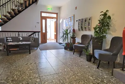 Ein Sitzbereich in der Unterkunft Pension Boddenblick