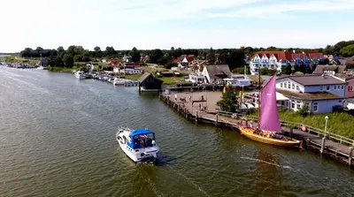 Blick auf einen Fluss in der Nähe der Ferienwohnung