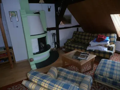Ein Sitzbereich in der Unterkunft Büdnerei 51