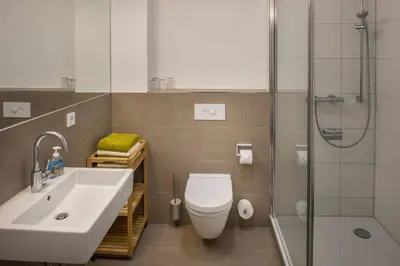 Ein Badezimmer in der Unterkunft Haus am Deich Ferienwohnungen