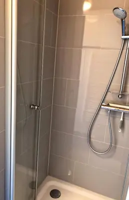 Ein Badezimmer in der Unterkunft Haus am Deich Ferienwohnungen